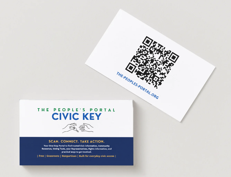 Civic Key information card and QR-code card shown together.